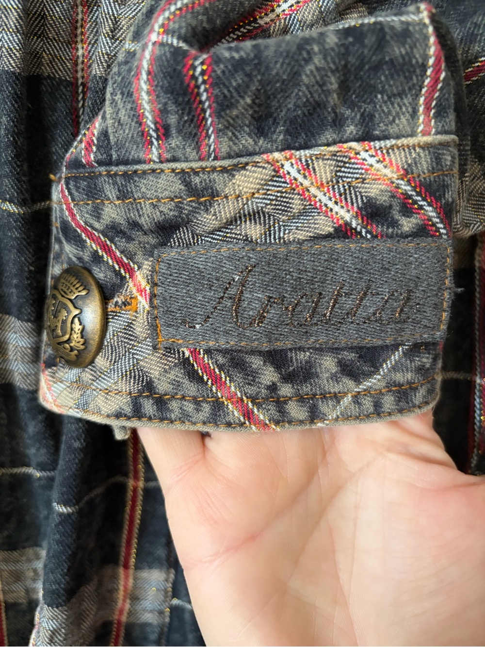 OOAK Aratta deadstock plaid denim duster jacket